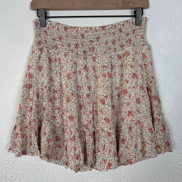 American Eagle Floral Smocked Mini Skirt NWT Size Small - Picture 1 of 4